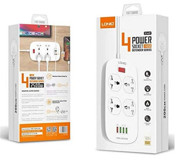 چند راهی 4 سوکت و 4 یو اس بی الدنیو Ldnio SC4407 Power Strip ا Ldnio SC4407 Power Strip