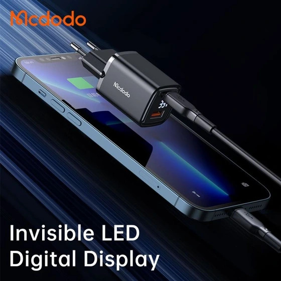 شارژر دیواری مک دودو 33 وات مدل Mcdodo CH-1701 ا Mcdodo Digital Display Fast Charger 33W CH 1701د