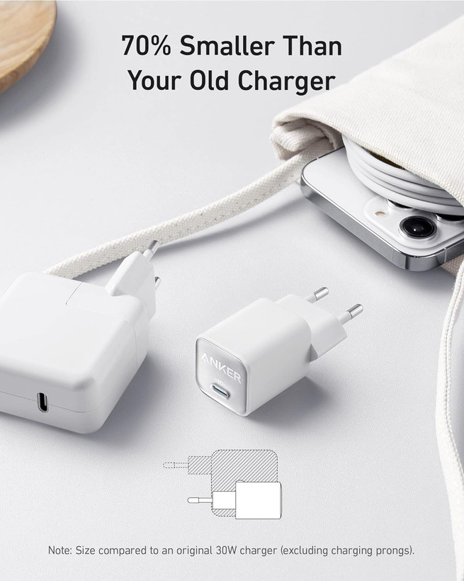شارژر دیواری انکر مدل Anker 511 Nano 3 توان 30 وات