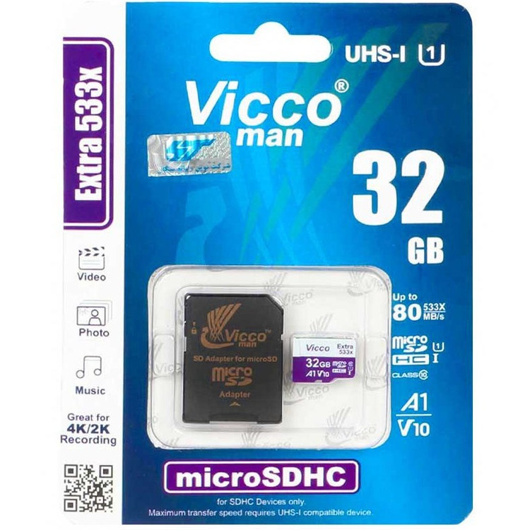 کارت حافظه MicroSDXS ویکومن مدل Extra533X با ظرفیت 32 گیگابایت
