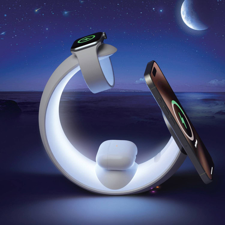 شارژر وایرلس گرین مدل Moon Charge ظرفیت ۱۵ وات ۴ در ۱