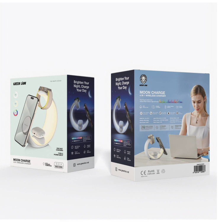 شارژر وایرلس گرین مدل Moon Charge ظرفیت ۱۵ وات ۴ در ۱