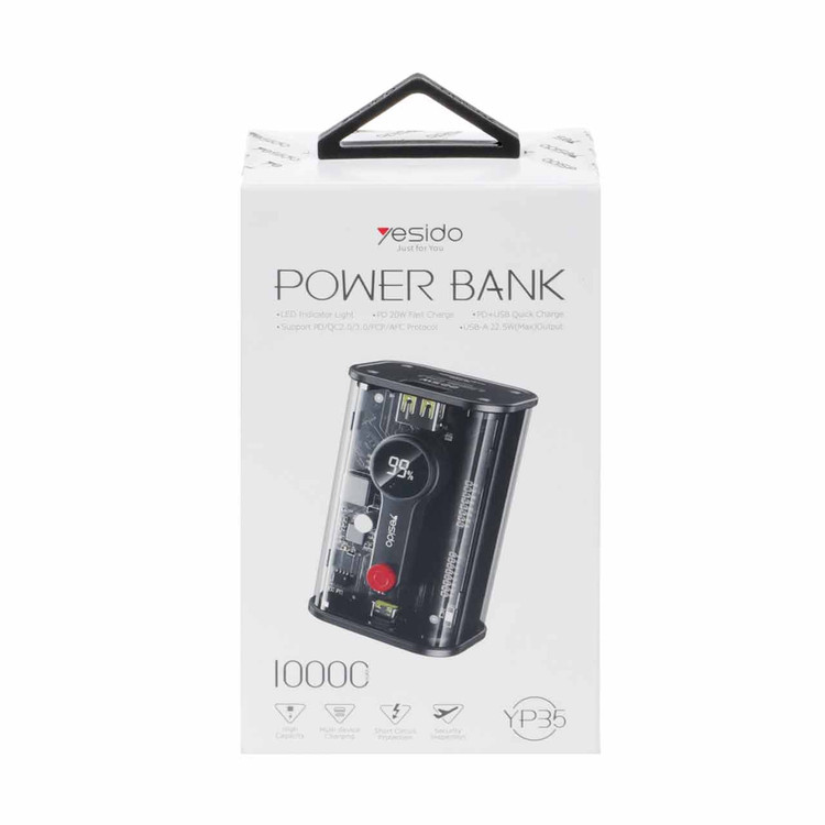 پاور بانک 22.5 وات یسیدو YP35 QC3.0 PD ظرفیت 10000 میلی آمپر ساعت