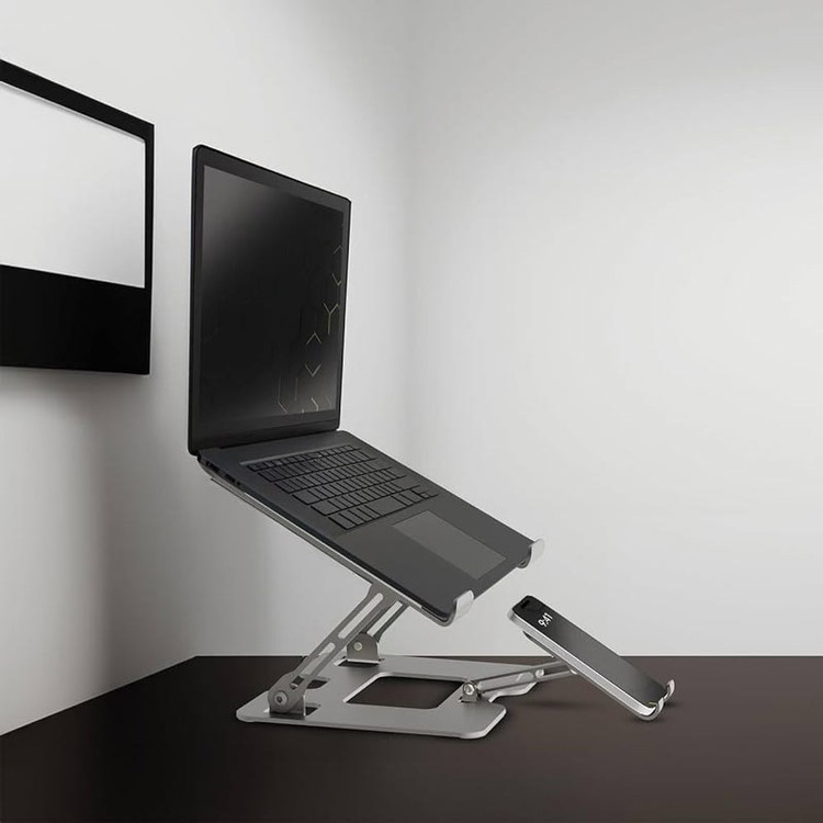 پایه نگهدارنده ۲ در ۱ لپتاپ و موبایل پرودو مدل Porodo Laptop Stand Mobile Holder 2 in 1 PD-HSM09-SL