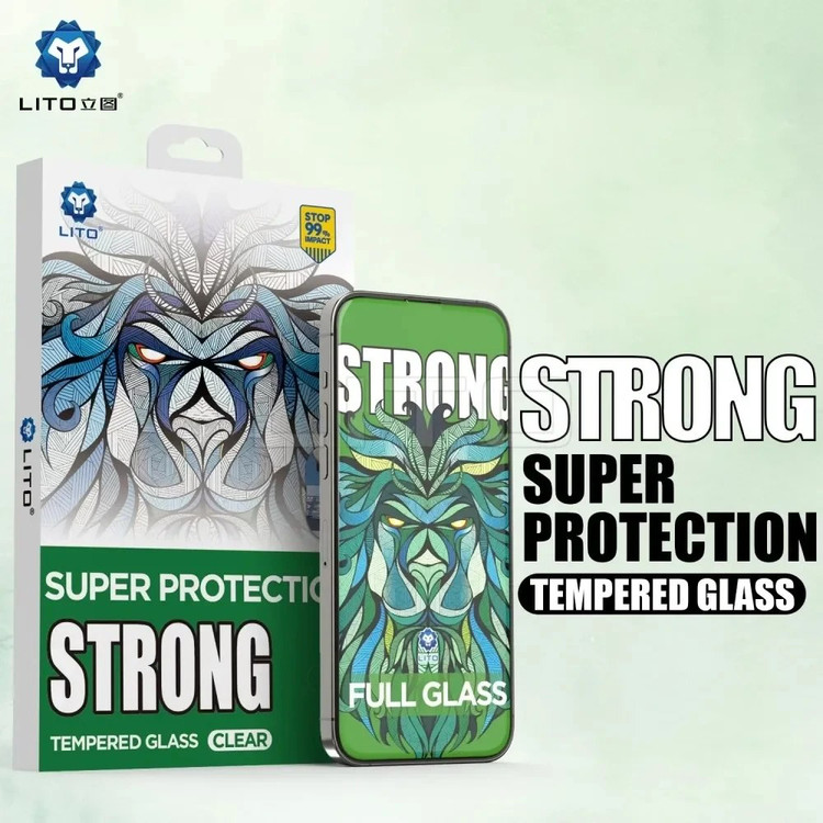 گلس شیشهای تمام صفحه iPhone 13 Pro Max مدل Strong برند LITO