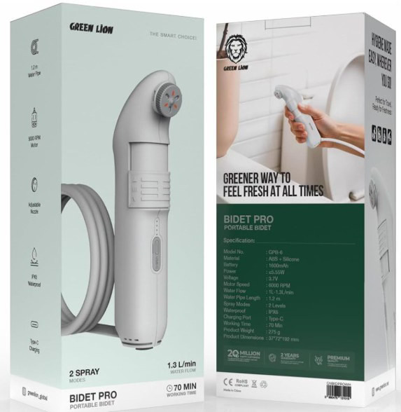 خودشور شلنگی سفری گرین لاین مدل Bidet pro