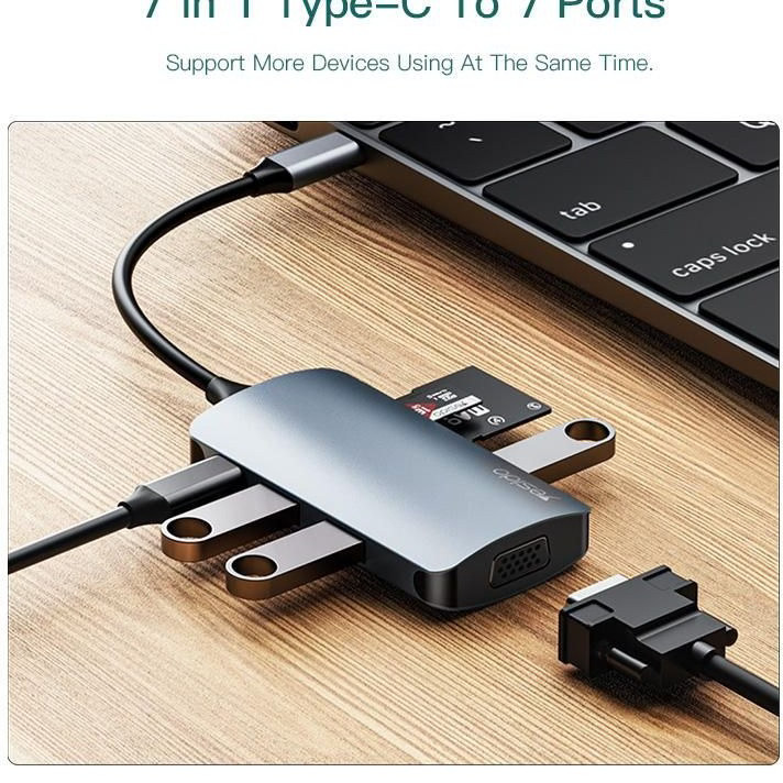 هاب 7 پورت USB-C یسیدو مدل HB16