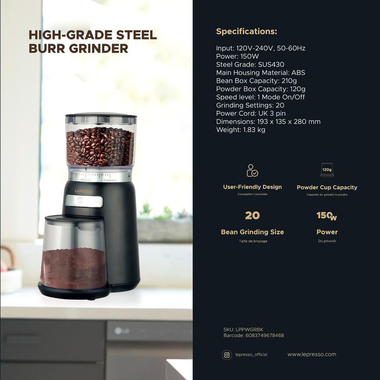 آسیاب قهوه LePresso High Performance Coffee Bean Grinder