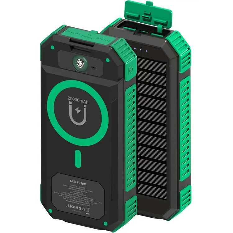 پاوربانک Solar Flex ظرفیت 20000 میلی آمپری گرین لاین Green Lion Solar Flex 20000mAh Power Bank